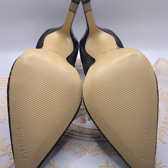 Guess 9.5M Black Mesh Stiletto High Heels - Picture 5 of 6